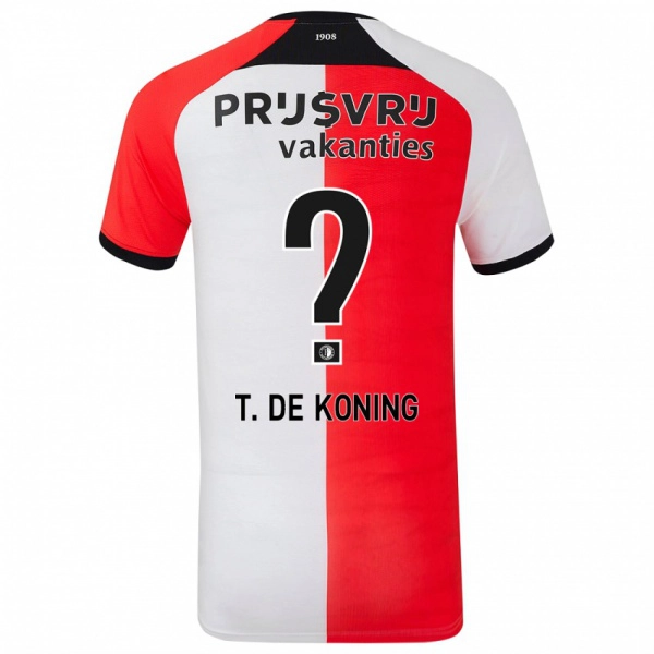 ילדים Tim De Koning #0 אדום לבן ג'רזי ביתית 2024/25 חולצה קצרה