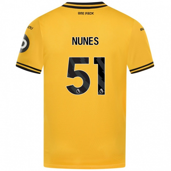 ילדים Grazi Nunes #51 צָהוֹב ג'רזי ביתית 2024/25 חולצה קצרה