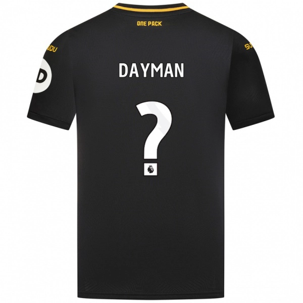 ילדים Myles Dayman #0 שָׁחוֹר הרחק ג'רזי 2024/25 חולצה קצרה
