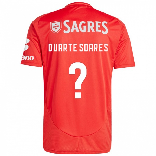 נשים Duarte Soares #0 אדום לבן ג'רזי ביתית 2024/25 חולצה קצרה