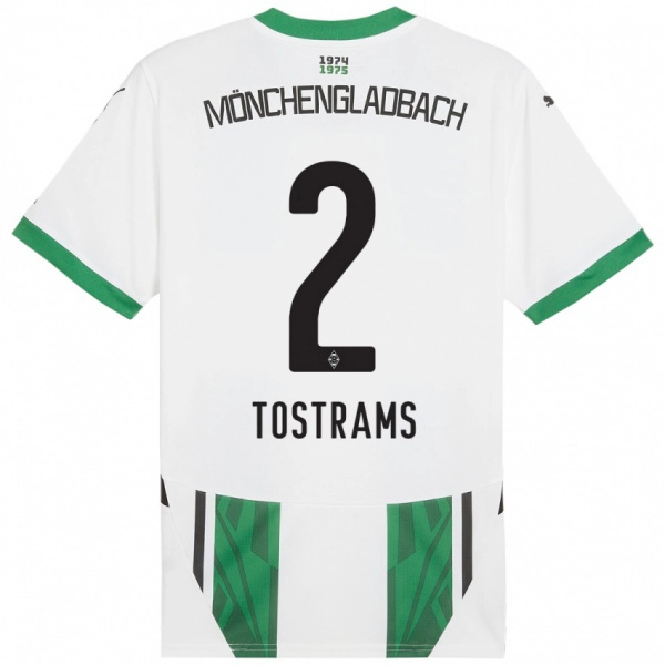 נשים Eva Tostrams #2 ירוק לבן ג'רזי ביתית 2024/25 חולצה קצרה