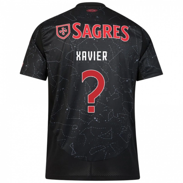 נשים Luiz Xavier #0 שחור אדום הרחק ג'רזי 2024/25 חולצה קצרה