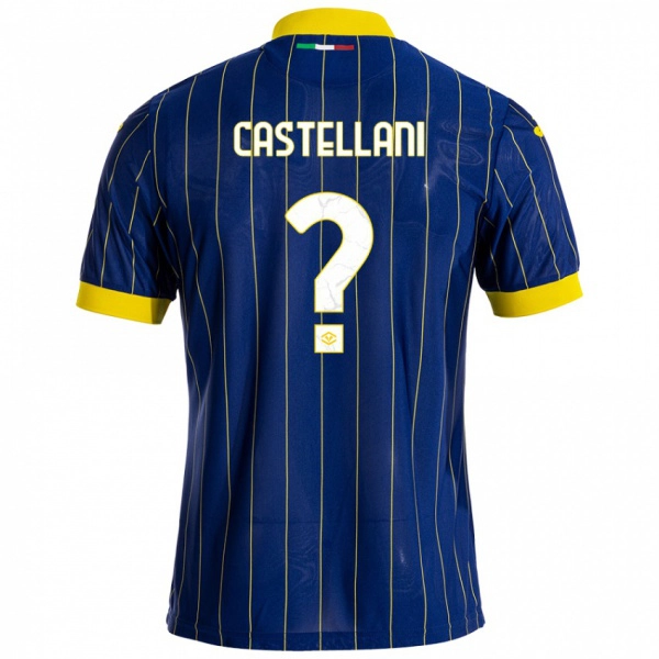 גברים Zeno Castellani #0 כחול צהוב ג'רזי ביתית 2024/25 חולצה קצרה