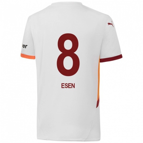 נשים Emine Ecem Esen #8 לבן צהוב אדום הרחק ג'רזי 2024/25 חולצה קצרה