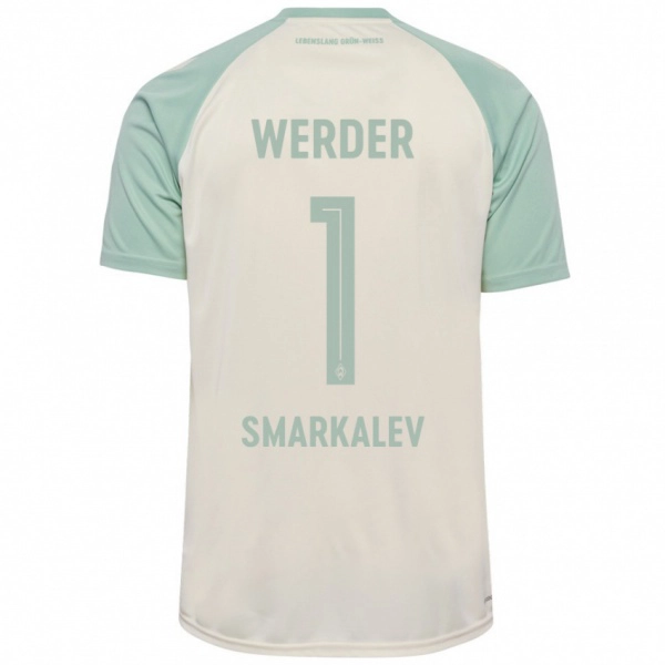 ילדים Stefan Smarkalev #1 אוף-וויט ירוק בהיר הרחק ג'רזי 2024/25 חולצה קצרה