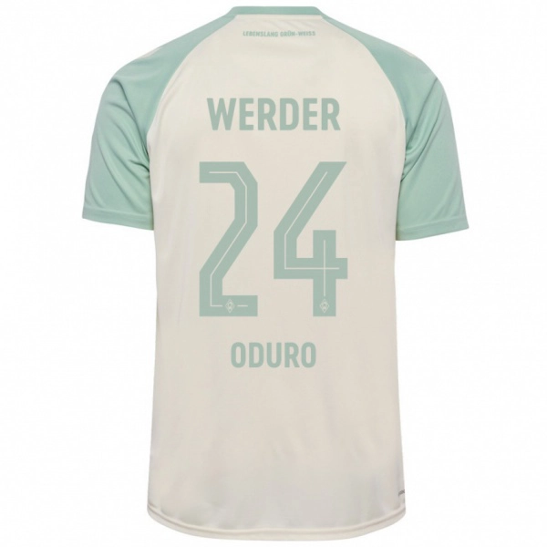 ילדים Ricardo Oduro #24 אוף-וויט ירוק בהיר הרחק ג'רזי 2024/25 חולצה קצרה
