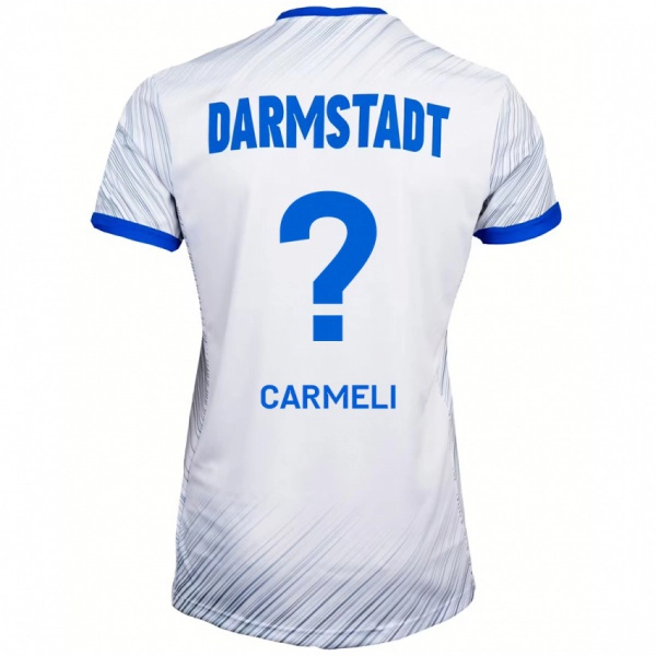 ילדים Liad Carmeli #0 לבן כחול הרחק ג'רזי 2024/25 חולצה קצרה