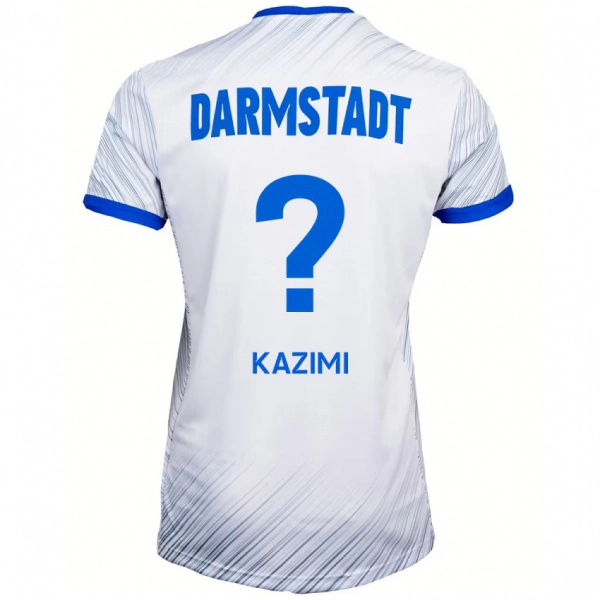 ילדים Yasin Kazimi #0 לבן כחול הרחק ג'רזי 2024/25 חולצה קצרה
