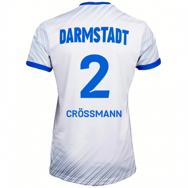 ילדים Elias Crößmann #2 לבן כחול הרחק ג'רזי 2024/25 חולצה קצרה