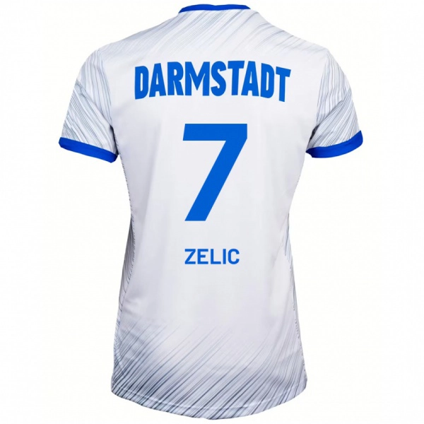 ילדים Mateo Zelic #7 לבן כחול הרחק ג'רזי 2024/25 חולצה קצרה
