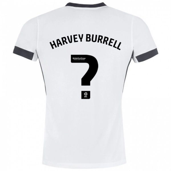 נשים William Harvey Burrell #0 לבן שחור הרחק ג'רזי 2024/25 חולצה קצרה