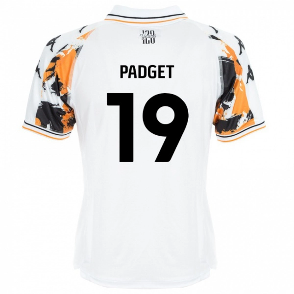 ילדים Bethany Padget #19 לָבָן הרחק ג'רזי 2024/25 חולצה קצרה
