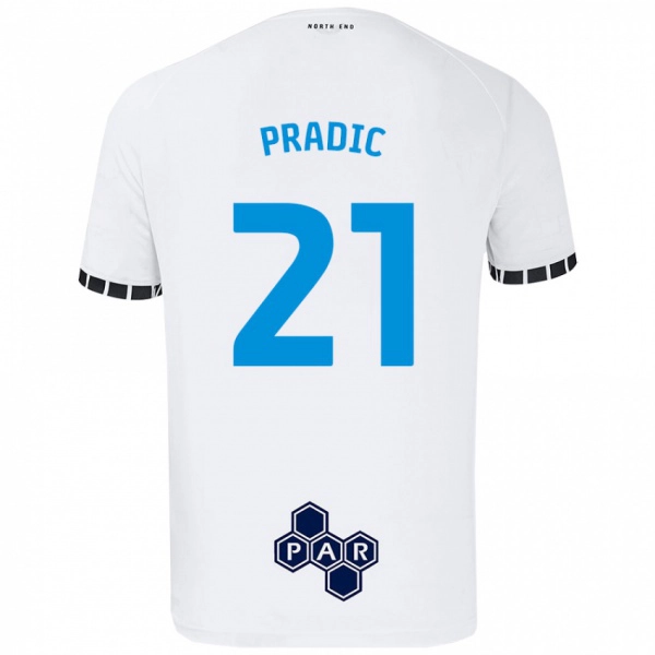 גברים James Pradic #21 לָבָן ג'רזי ביתית 2024/25 חולצה קצרה
