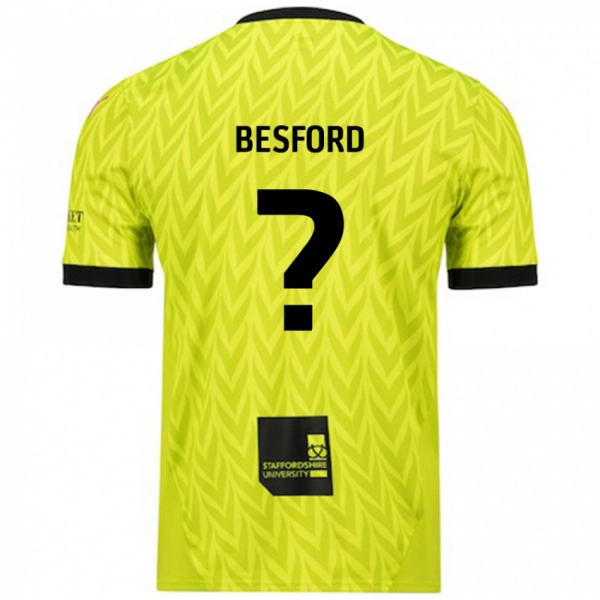 גברים Callum Besford #0 ירוק פלורסנט הרחק ג'רזי 2024/25 חולצה קצרה