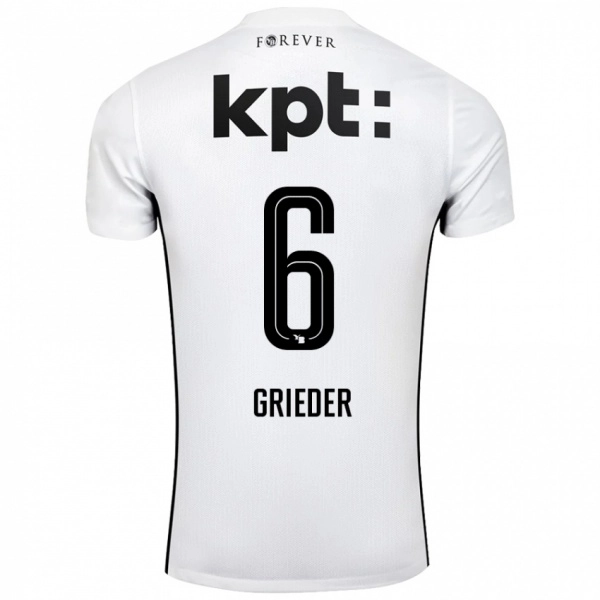גברים Lionel Grieder #6 לבן שחור הרחק ג'רזי 2024/25 חולצה קצרה