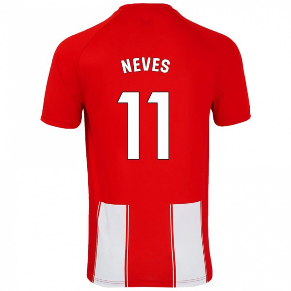 נשים Hugo Neves #11 אדום לבן ג'רזי ביתית 2024/25 חולצה קצרה