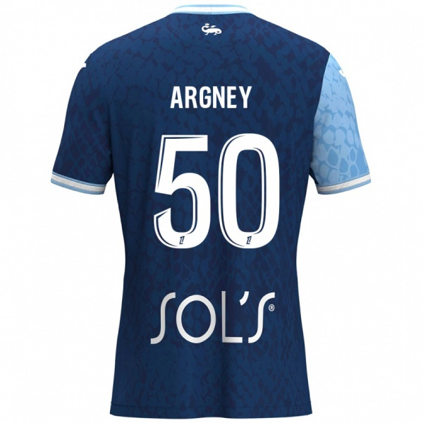 נשים Paul Argney #50 כחול שמיים כחול כהה ג'רזי ביתית 2024/25 חולצה קצרה