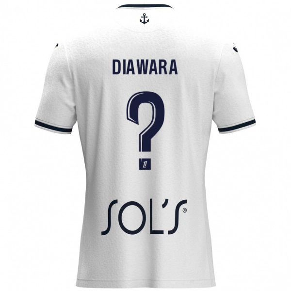 נשים Djimin Diawara #0 לבן כחול כהה הרחק ג'רזי 2024/25 חולצה קצרה