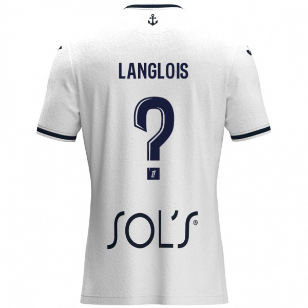 נשים Sacha Langlois #0 לבן כחול כהה הרחק ג'רזי 2024/25 חולצה קצרה