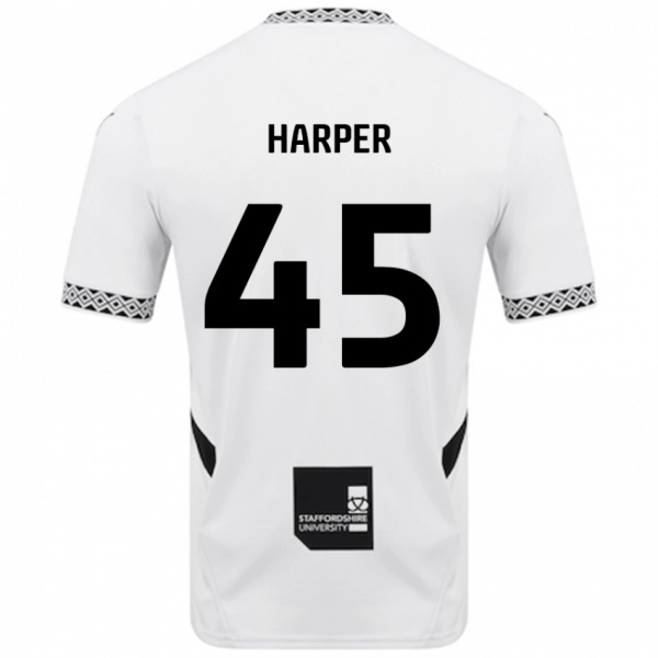 גברים Rekeem Harper #45 לָבָן ג'רזי ביתית 2024/25 חולצה קצרה