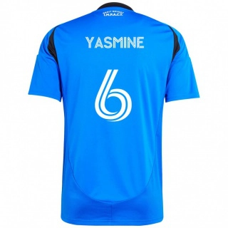 ילדים Décombe Yasmine #6 תכלת שמיים כחול כהה ג'רזי ביתית 2025/26 חולצה קצרה