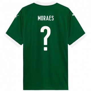ילדים Kauã Moraes #0 לבן ירוק ג'רזי ביתית 2025/26 חולצה קצרה