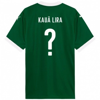 ילדים Kauã Lira #0 לבן ירוק ג'רזי ביתית 2025/26 חולצה קצרה