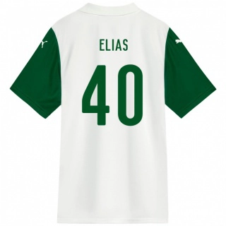 ילדים Allan Elias #40 ירוק לבן הרחק ג'רזי 2025/26 חולצה קצרה