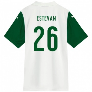 ילדים Laís Estevam #26 ירוק לבן הרחק ג'רזי 2025/26 חולצה קצרה