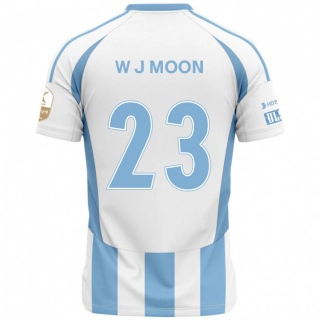 ילדים Ji-Won Moon #23 כחול מלכותי צהוב הרחק ג'רזי 2025/26 חולצה קצרה