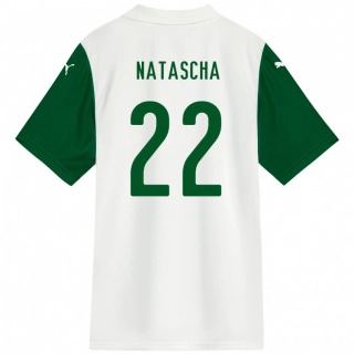 גברים Natascha #22 ירוק לבן הרחק ג'רזי 2025/26 חולצה קצרה