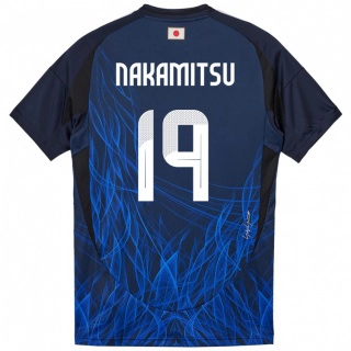 ילדים יַפָּן Kanata Nakamitsu #19 כחול כהה ג'רזי ביתית 24-26 חולצה קצרה