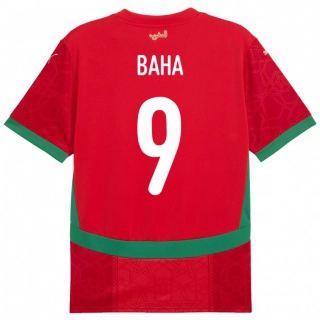 ילדים מָרוֹקוֹ Ziyad Baha #9 אָדוֹם ג'רזי ביתית 24-26 חולצה קצרה