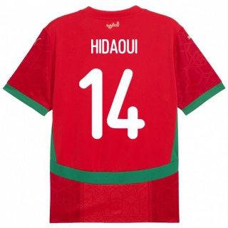 ילדים מָרוֹקוֹ Ilyas Hidaoui #14 אָדוֹם ג'רזי ביתית 24-26 חולצה קצרה