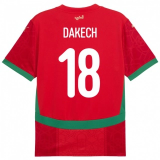 ילדים מָרוֹקוֹ Imran Dakech #18 אָדוֹם ג'רזי ביתית 24-26 חולצה קצרה