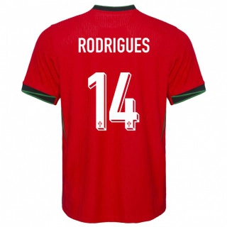ילדים פורטוגל Diego Rodrigues #14 אָדוֹם ג'רזי ביתית 24-26 חולצה קצרה