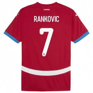ילדים סרביה Djordje Rankovic #7 אָדוֹם ג'רזי ביתית 24-26 חולצה קצרה