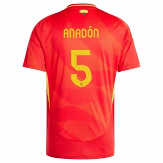 ילדים ספרד Guillermo Anadón #5 אָדוֹם ג'רזי ביתית 24-26 חולצה קצרה