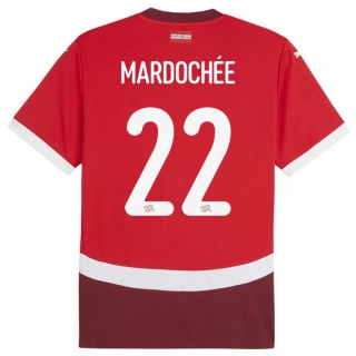 ילדים שווייץ Miguel Mardochée #22 אָדוֹם ג'רזי ביתית 24-26 חולצה קצרה