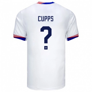 ילדים ארצות הברית Christopher Cupps #0 לבן ג'רזי ביתית 24-26 חולצה קצרה