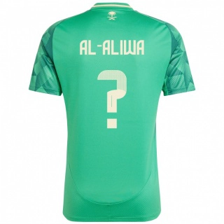 ילדים ערב הסעודית Abdulaziz Al-Aliwa #0 יָרוֹק ג'רזי ביתית 24-26 חולצה קצרה