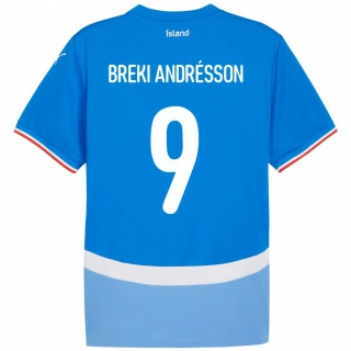 ילדים אִיסלַנד Benoný Breki Andrésson #9 כְּחוֹל ג'רזי ביתית 24-26 חולצה קצרה