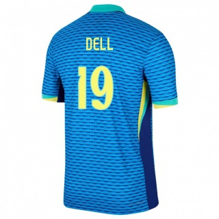 ילדים ברזיל Dell #19 כְּחוֹל הרחק ג'רזי 24-26 חולצה קצרה