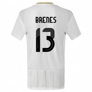 ילדים קוסטה ריקה Jefferson Brenes #13 לבן הרחק ג'רזי 24-26 חולצה קצרה