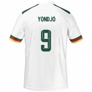 ילדים קמרון Angel Yondjo #9 לָבָן הרחק ג'רזי 24-26 חולצה קצרה