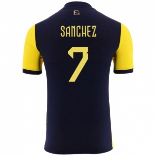 גברים אקוודור Santiago Sánchez #7 צהוב ג'רזי ביתית 24-26 חולצה קצרה