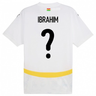 גברים גאנה Hafiz Ibrahim #0 לָבָן ג'רזי ביתית 24-26 חולצה קצרה