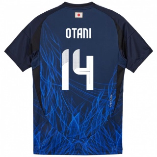 גברים יַפָּן Minato Otani #14 כחול כהה ג'רזי ביתית 24-26 חולצה קצרה