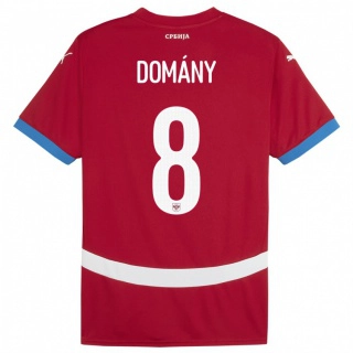 גברים סרביה Bence Domány #8 אָדוֹם ג'רזי ביתית 24-26 חולצה קצרה