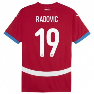 גברים סרביה Dusan Radovic #19 אָדוֹם ג'רזי ביתית 24-26 חולצה קצרה